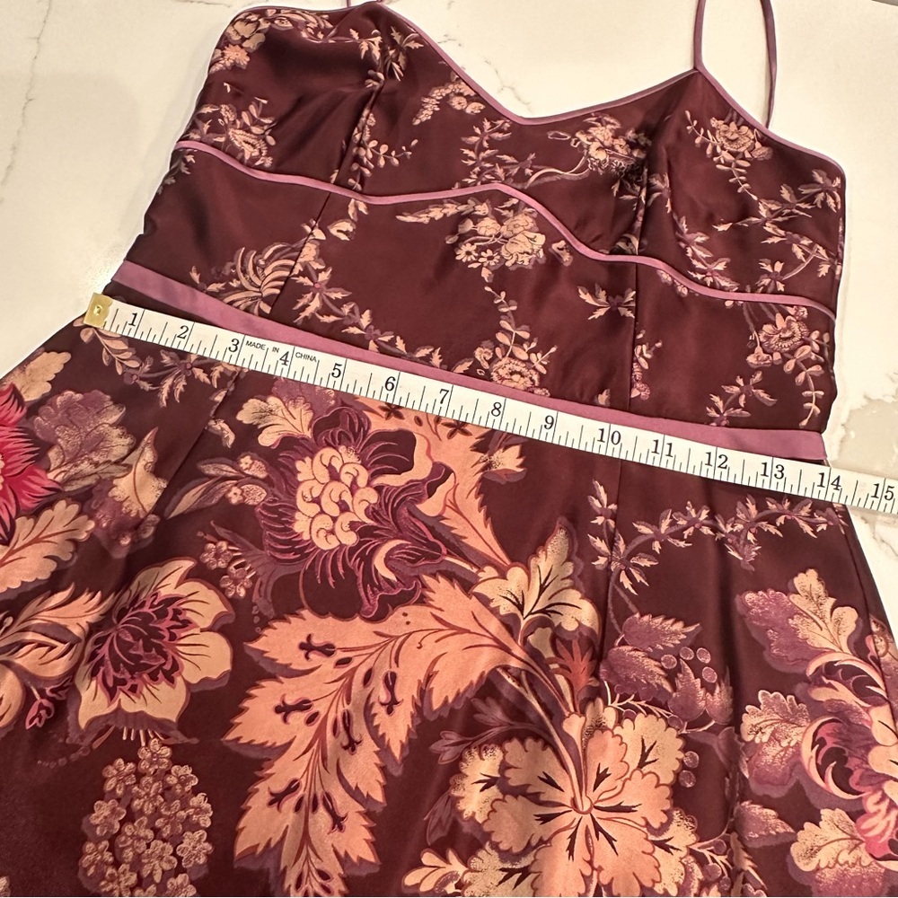 Kay Unger Womens Silk Babydoll Dress Sz 4 Pink Floral Paisley Fairy Whimsigoth - Picture 10 of 11